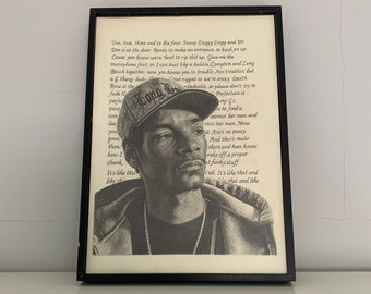 Snoop Dogg ORIGINAL A4 (8,3 x 11,7 inches) pencil drawing - snoop dogg hiphop rap art handmade artwork poster
