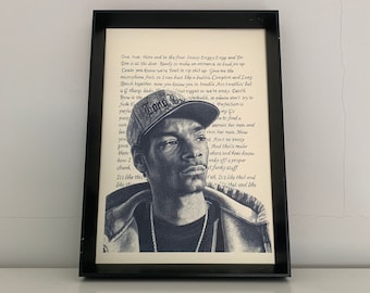 Rapper Hiphop Rap pencil drawing art A4 (8.3 x 11.7 inches) print of drawing - handmade artwork poster