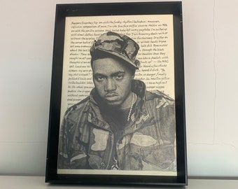Nas - NY State of Mind ORIGINAL A4 (8,3 x 11,7 inches) pencil drawing - rap hiphop nasir jones handmade artwork poster