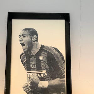 Dibujo a lápiz de jugador de fútbol, arte A4 (8,3 x 11,7 pulgadas), impresión de dibujo - dibujo de los Países Bajos, obra de arte hecha a mano, póster