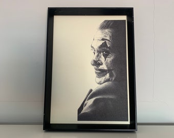 Joaquin Phoenix Joker pencil drawing art A4 (8,3 x 11,7 inches) print of drawing - the joker movie handmade artwork poster