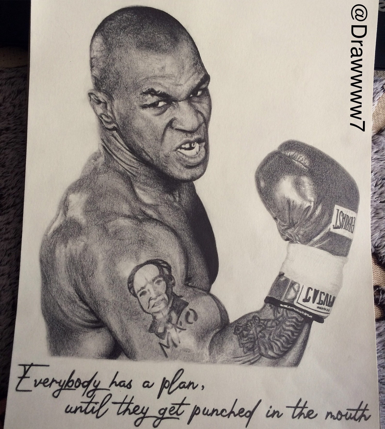 Mike Tyson art A4 print of a pencil drawing Etsy