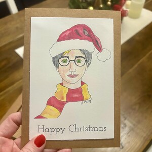 Biglietto di auguri di Natale di Harry Potter: stampa della mia opera d'arte originale su una bellissima cartolina con busta e confezione