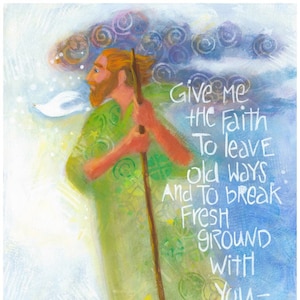 St. Brendan Art Print: Celtic Christian Quote, Inspirational Wall Art
