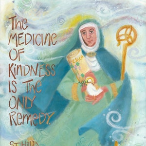 St. Hilda of Whitby Art Print: Celtic Saint, Kindness Quote