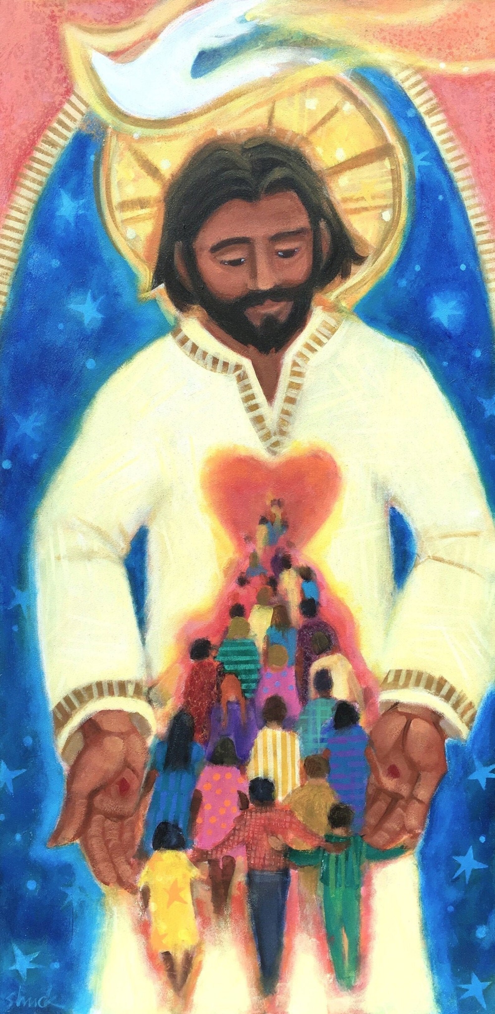 Contemporary Christian Art Print Jesus Arms Open to All - Etsy