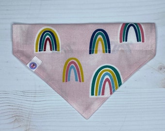 pink rainbows over the collar dog bandana