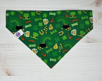 leprechaun stuff glitter over the collar dog bandana