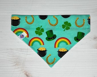 pots of gold & rainbows premium over the collar dog bandana