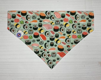 sushi premium over the collar dog bandana