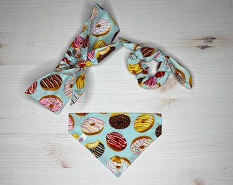 Donut Druck Elemente | über das Halsband Hundehalstuch | Hundemama Stirnband oder Scrunchie