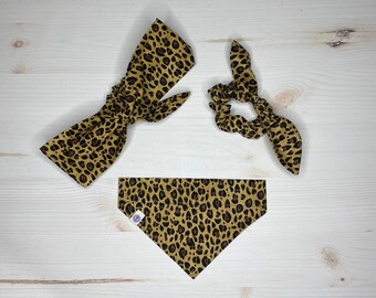 cheetah print items | over the collar dog bandana | dog mama headband or scrunchie