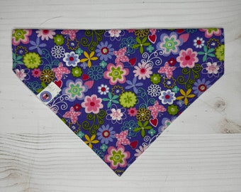 Frühlingsblumendruckelemente | über das Halsband Hundehalstuch | Hundemama Stirnband oder Scrunchie