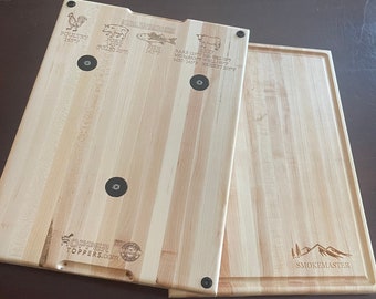 Universal grill board with magnets -   This cutting board fits any grill! Traeger, Pitboss, etc.  Add a clean work space when you grill!