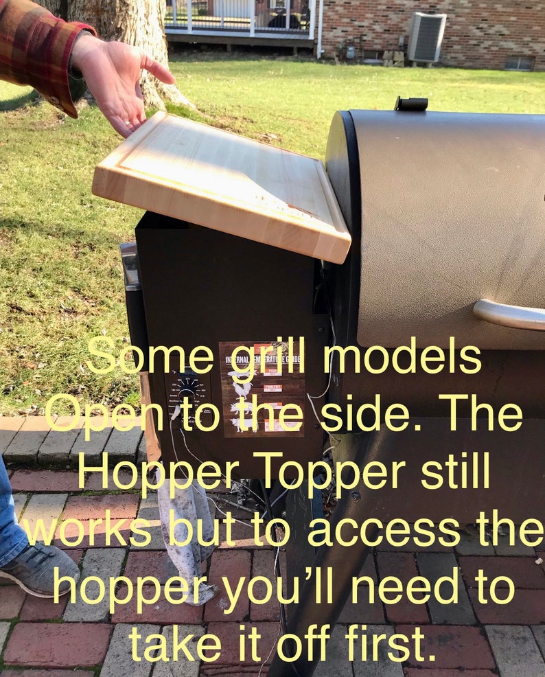 Traeger/Pit Boss side hopper shelf/Premium Maple Cutting board Add a clean work space when you grill Cutting board for Traeger/Pitboss image 4