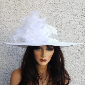 White bridal hat