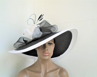 black white Kentucky derby hat