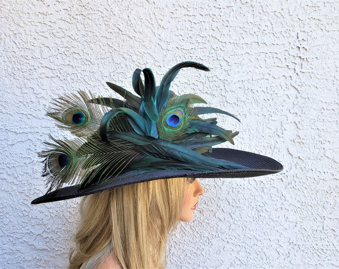 Peacock Feather Hat Dress Formal Fancy Etsy