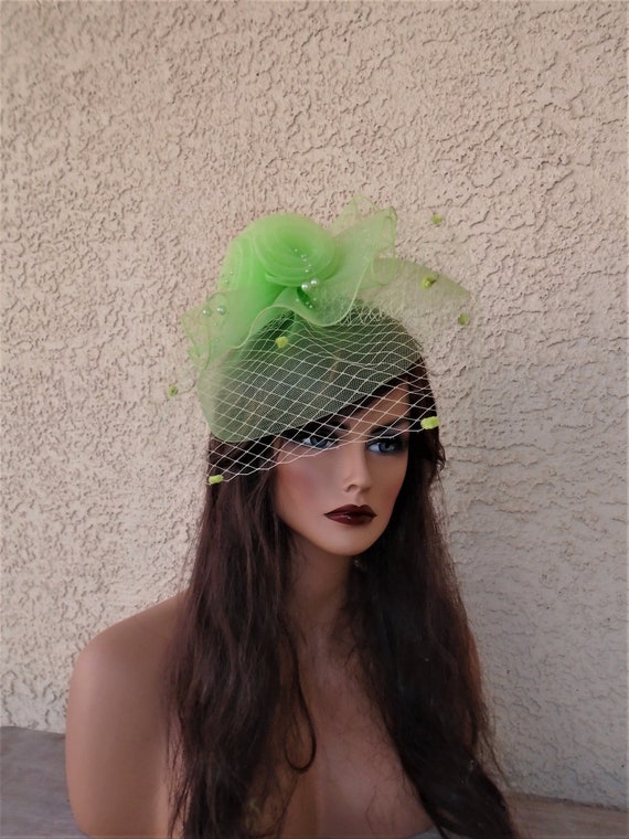 green emerald velvet dress NATALIA FASCINATOR HEADBAND OLIVE GREEN  Bonitoandgrace