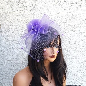 Lavender Fascinator - Etsy display picture 3