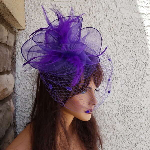 purple fascinator