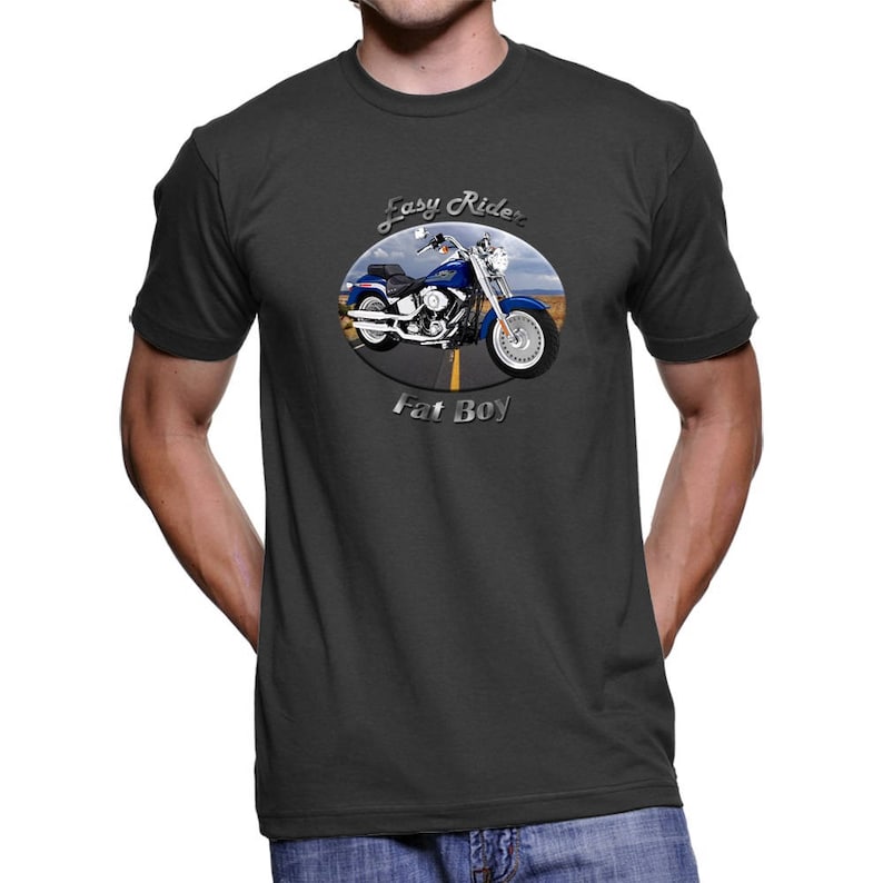Harley Davidson Fat Boy Easy Rider Men's TShirt Etsy