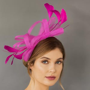 Color pink Fascinator hat for women Tea Party wedding Kentucky Derby headband 1920s fascinator Hat vintage garden party hat for women