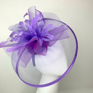 Purple Fascinator Hat Easter Church Headpiece Tea Party Hat Kentucky Derby party themed gift idea hat lover keepsake gift for pageant girl