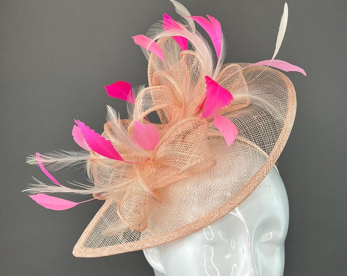 Pastel Pink Fascinator Tea Party Hat on Headband British Hat Women’s ...
