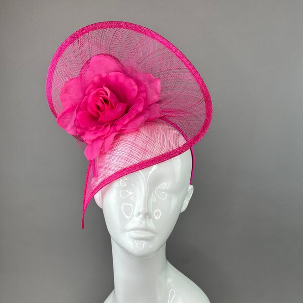 Fuschia Pink Fascinator, Womens Tea Party Hat, Church Hat, Derby Hat, Fancy Hat, Bachelorette Hat, Tea Party Hat, wedding hat