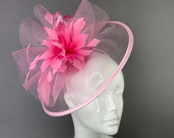 Pink Fascinator tea party hat Kentucky Derby hat derby themed baby shower hat for garden party hat for easter church hat wedding hat women