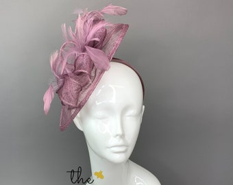 Lavender Purple Fascinator, Womens Tea Party Hat, Church Hat, Derby Hat, Fancy Hat, Silver Hat, Tea Party Hat, wedding hat