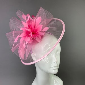 Pink Fascinator, on headband, Women's Tea Party Hat, Church Hat, Kentucky Derby Hat, Fancy Hat, wedding hat, light pink, fascinator hat