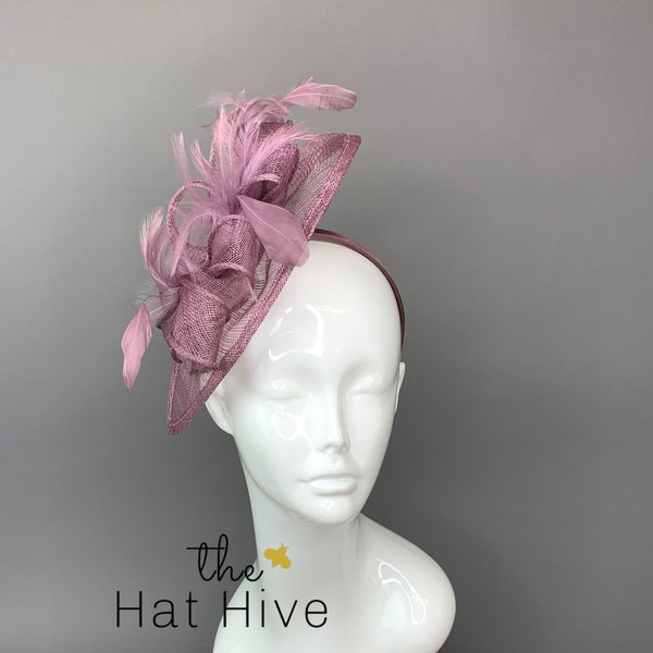 Lavender Purple Fascinator, Womens Tea Party Hat, Church Hat, Derby Hat, Fancy Hat, Silver Hat, Tea Party Hat, wedding hat