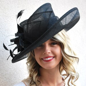 Derby Hat, Black hat, Tea Party Hat, Formal Hat, Chruch Hat, Fashion Hat, Church Hat, Derby Hat, Wedding Hat, Funeral Hat Black