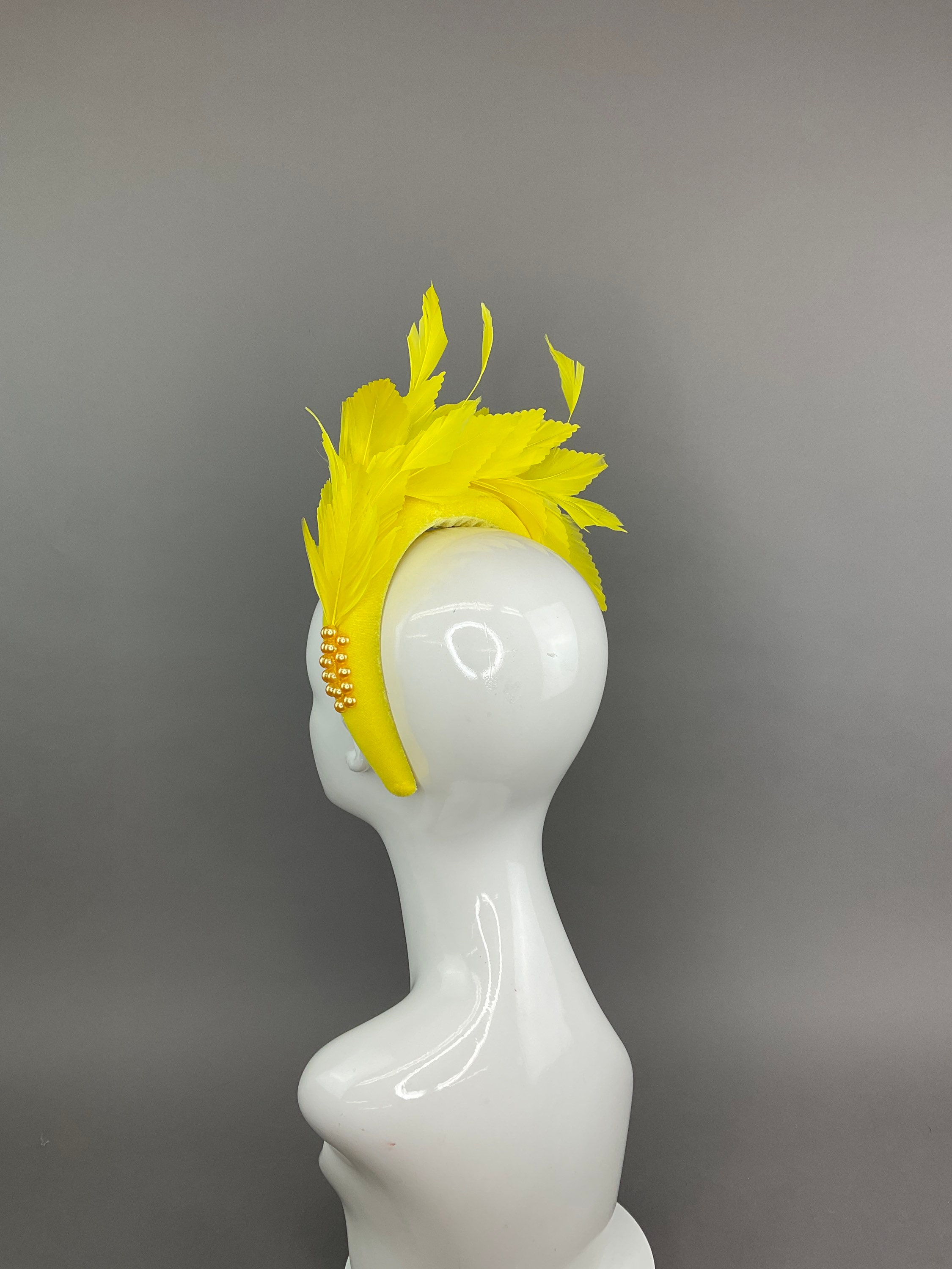 Yellow Fascinator Headband Bridal Fascinator Women's Etsy