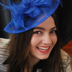 Fascinator, Royal Blue Fascinator, Tea Party Hat, Church Hat, Derby Hat, British Hat, Wedding hat, Blue Fascinator, womens hat, Royal Hat image 5