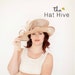 Nude Beige Kentucky Derby Hat, Fits up to 22.5' and smaller w/ internal elastic tie, Church hat, High Tea Party Hat, Derby Hat, Fancy Hat,