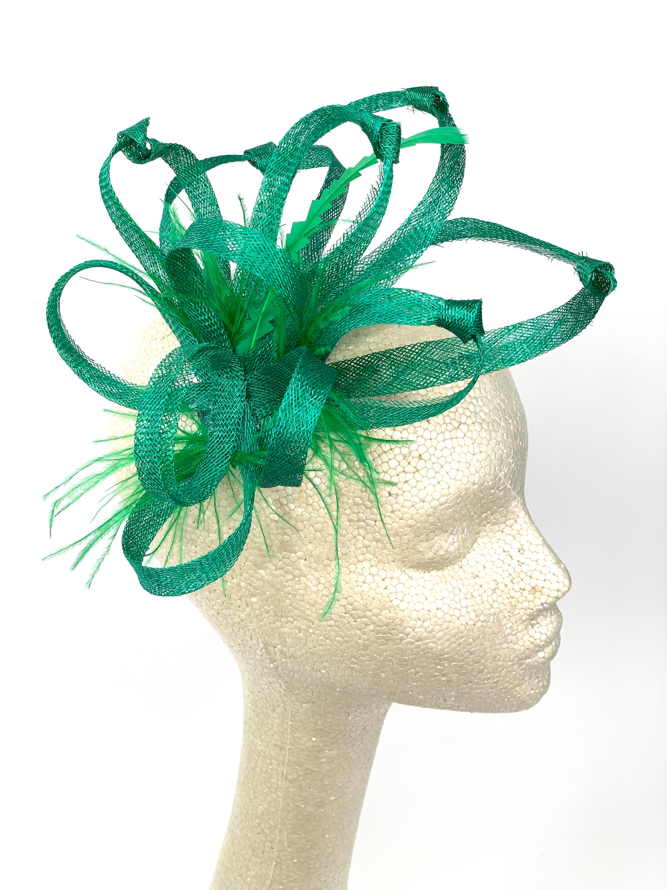 Green Fascinator Green Fascinator With Lime Green Accent Etsy