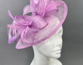Beautiful lavender hat with sequins Lavender Sequins Fascinator Hat, Wedding and Church Head  main image 3