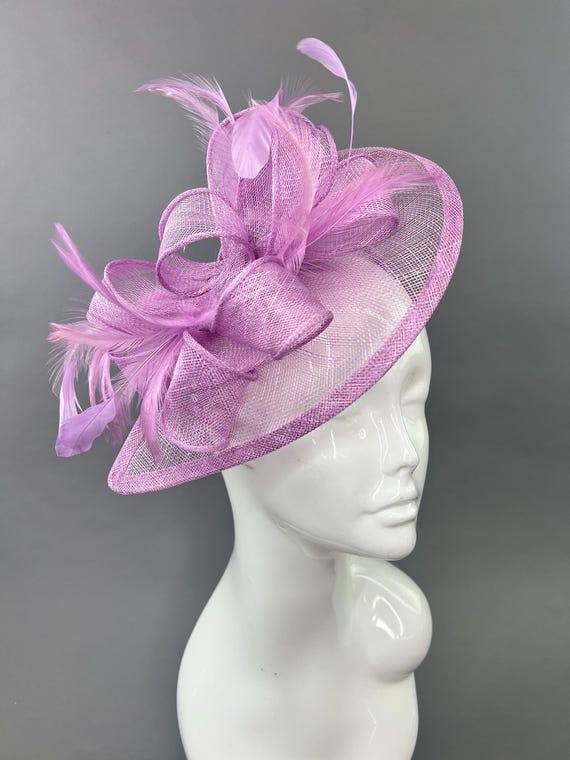 Light Lavender Purple Fascinator on Headband Womens Tea 