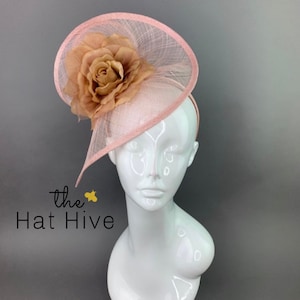 Blush Pink, feather free fascinator on headband, Blush, Womens hat, Tea Party Hat, Church Hat, Derby Hat, Fancy Hat, blush rose