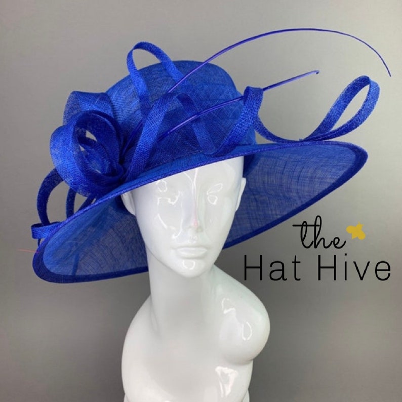 Royal Blue Derby Hat, Cobalt Blue Hat, Formal Hat, Fashion Hat, Blue Church Hat, Kentucky Derby Fashion 2022, Derby Hat, Derby Fashion image 1