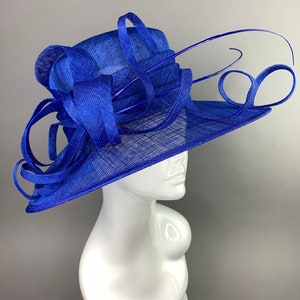 Royal Blue Derby Hat, Cobalt Blue Hat, Formal Hat, Fashion Hat, Blue Church Hat, Kentucky Derby Fashion 2022, Derby Hat, Derby Fashion image 2