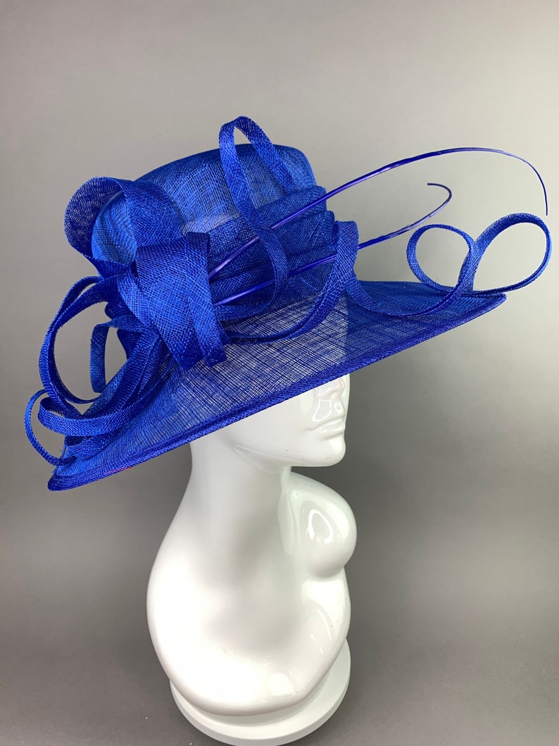 Royal Blue Derby Hat, Cobalt Blue Hat, Formal Hat, Fashion Hat, Blue Church Hat, Kentucky Derby Fashion 2022, Derby Hat, Derby Fashion image 2