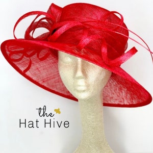 Kentucky Derby Hat, Church hat, Tea Party Hat, Red Hat, Formal Hat, Fashion Hat, Church Hat, Derby Hat, wedding hat, funeral hat