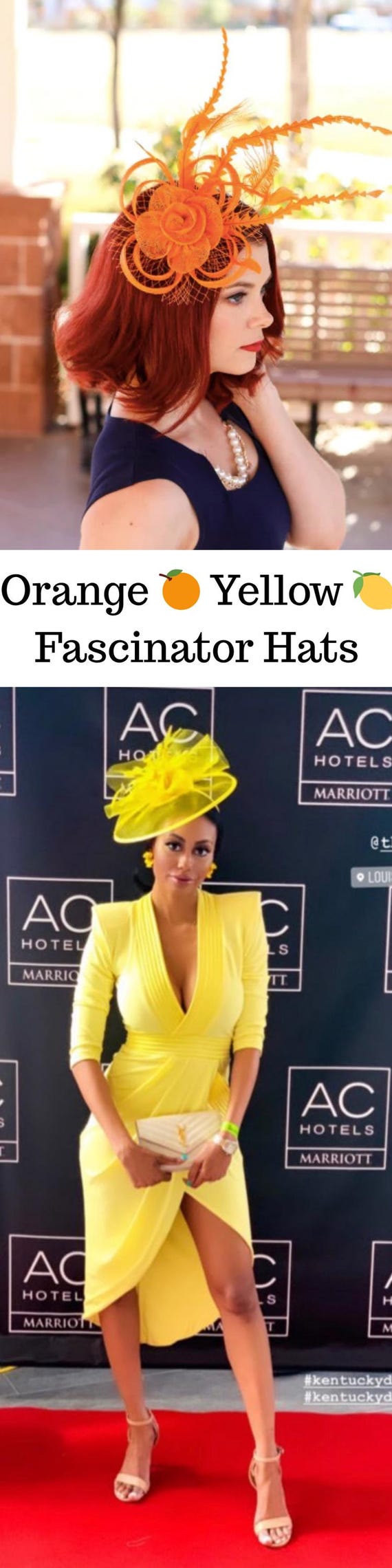 Yellow Fascinator Hat for Women Kentucky Derby Hat for  display picture 3