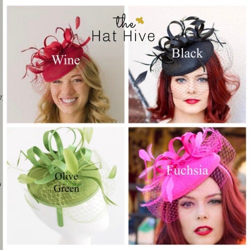 Dark Green Wedding Hat Fascinator Hat on Headband Forest Green Etsy