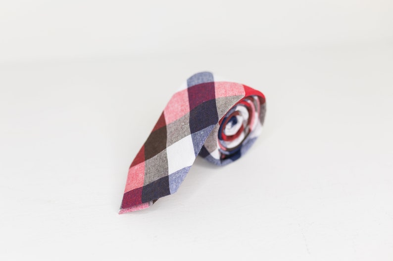 multi color Red /& Brown plaid Neck Tie derby tie Church Tie mens tie Navy kerchief kentucky derby tie Multi Color Blue White