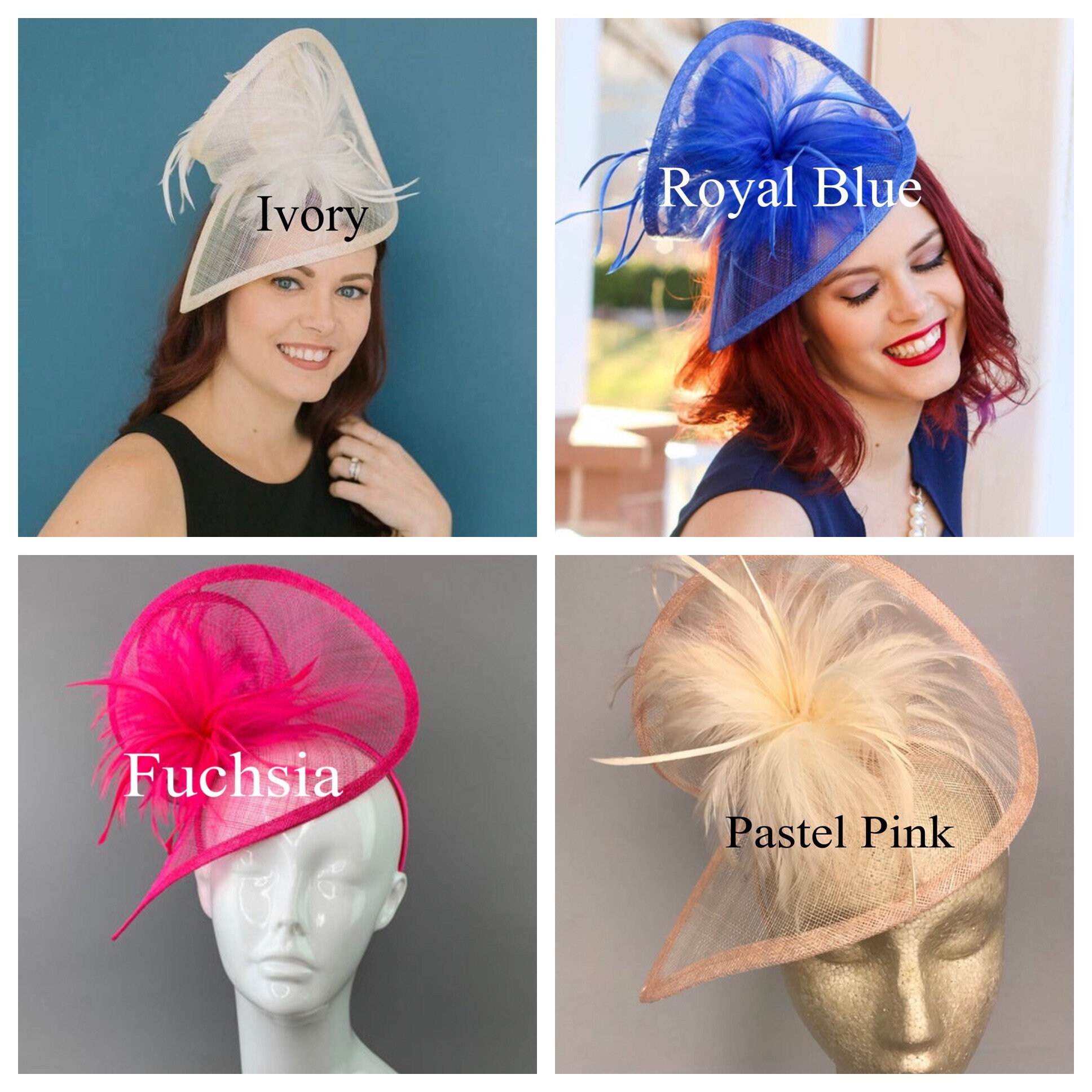 Baby Blue Fascinator Kentucky Derby Hat on Headband, Ideal 